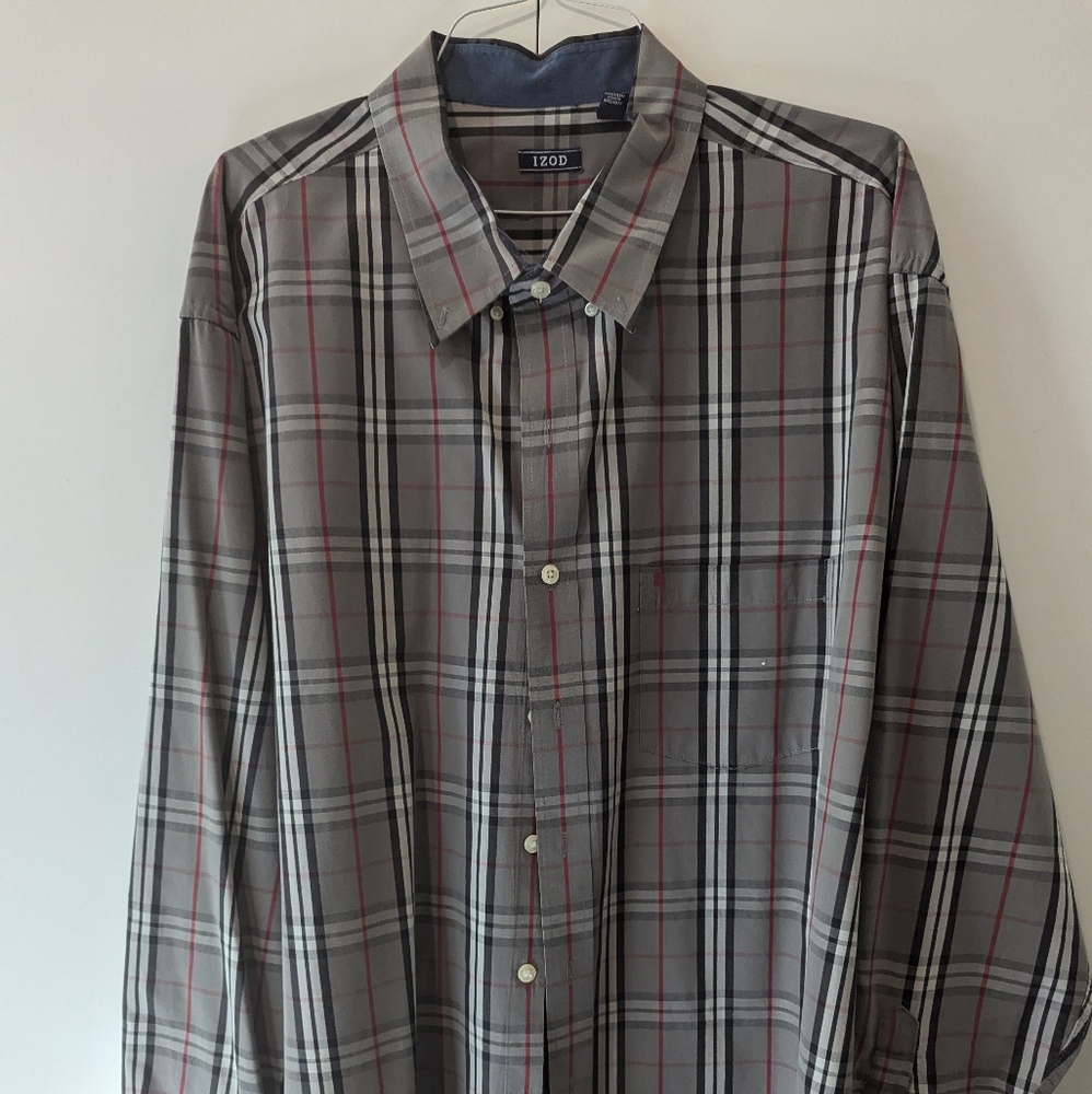 Grey Plaid Button Down - image 1
